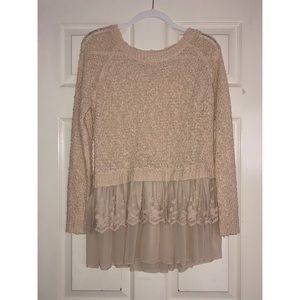 Crochet Ruffle Sweater Dress/Tunic